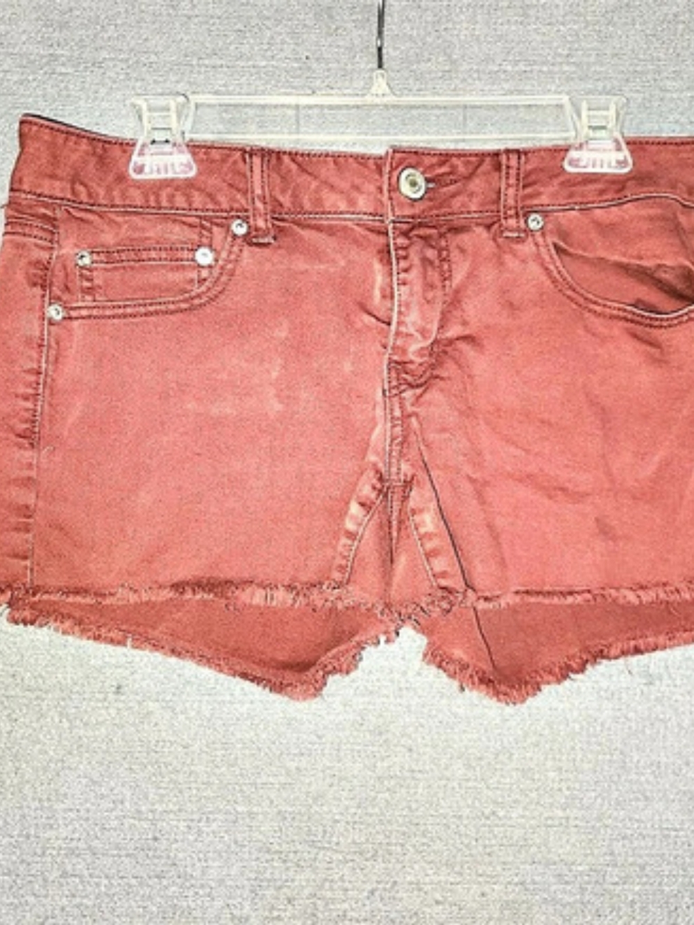 #467 American Eagle Curvy Midi Short Denim Jean Shorts Pink Size 12